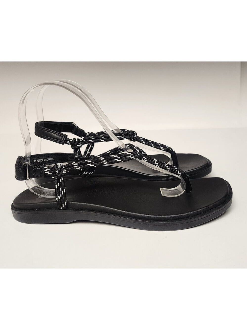 Wild Fable Women's Black Carson Rope Hiker Flat Sandal Shoes Size US 8 - Picture 3 of 6